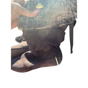 Justice Women's Size 7 Faux Suede and Fur Top Boots Black